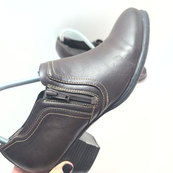 Natual Soul All Thru Comfort Kasta Espresso Brown Zip Up Pumps Women's 9M - Picture 2 of 8